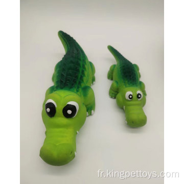 Crocodile de jouets en latex de chien multicolore